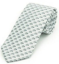 White Silver Gingham Tie